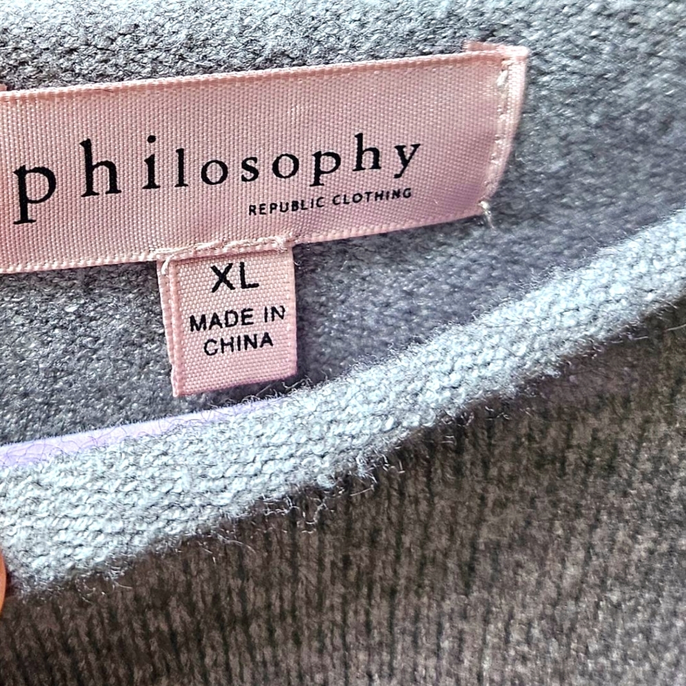 Philosophy Gray Star Pattern Knit Sweater - image 5